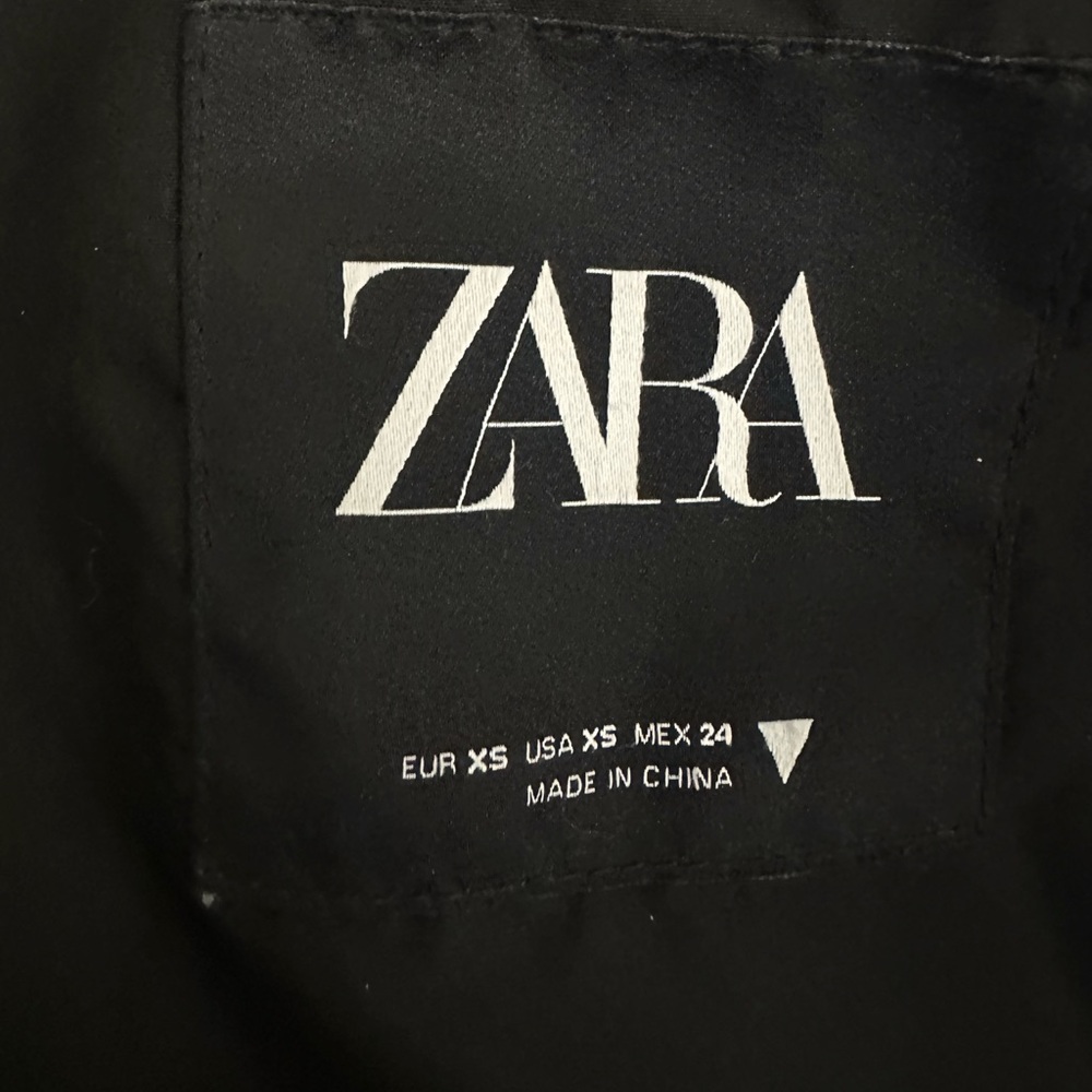 NEW Zara Contrasting High Neck Double Collar Puffer in Grey Size XS - Picture 15 of 16